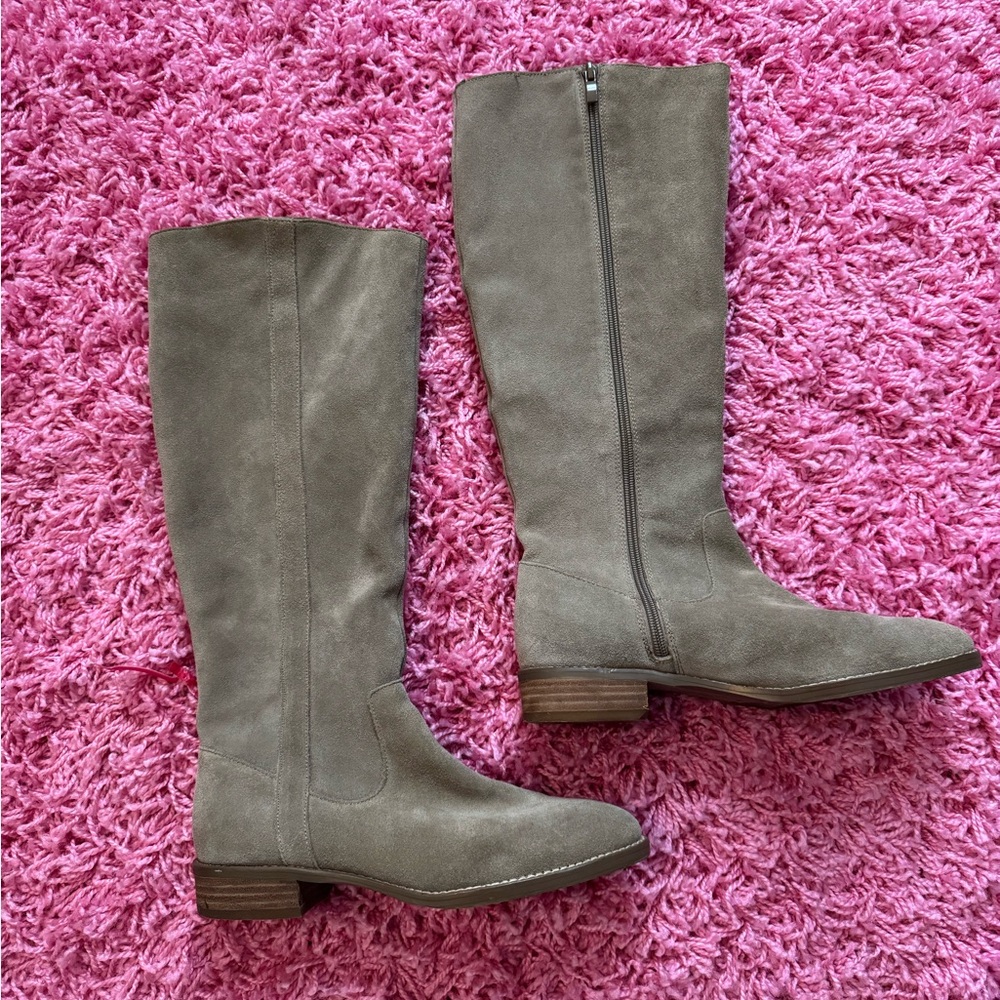 Sole Society Gray Suede Knee-High Women's Boots